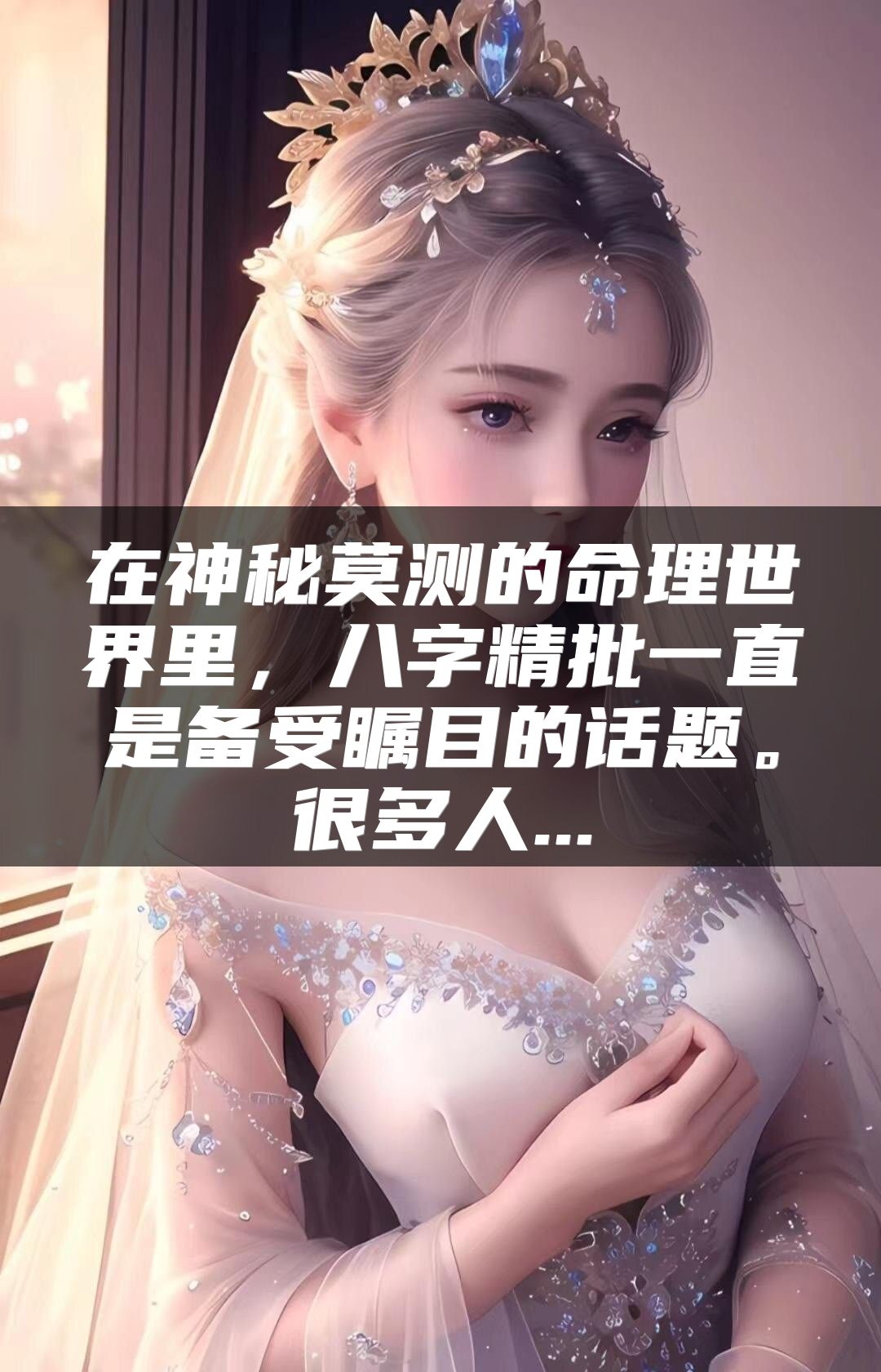 在神秘莫测的命理世界里，八字精批一直是备受瞩目的话题。很多人...